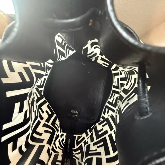 Fendi Black and Gray Crossbody Bag with Gold Accents (Pre-owned see below) - Picture 6 of 6